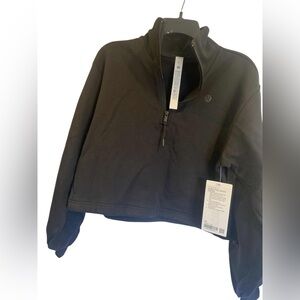 NWT Lululemon Cotton terry tennis half zip BLACK Size: XS